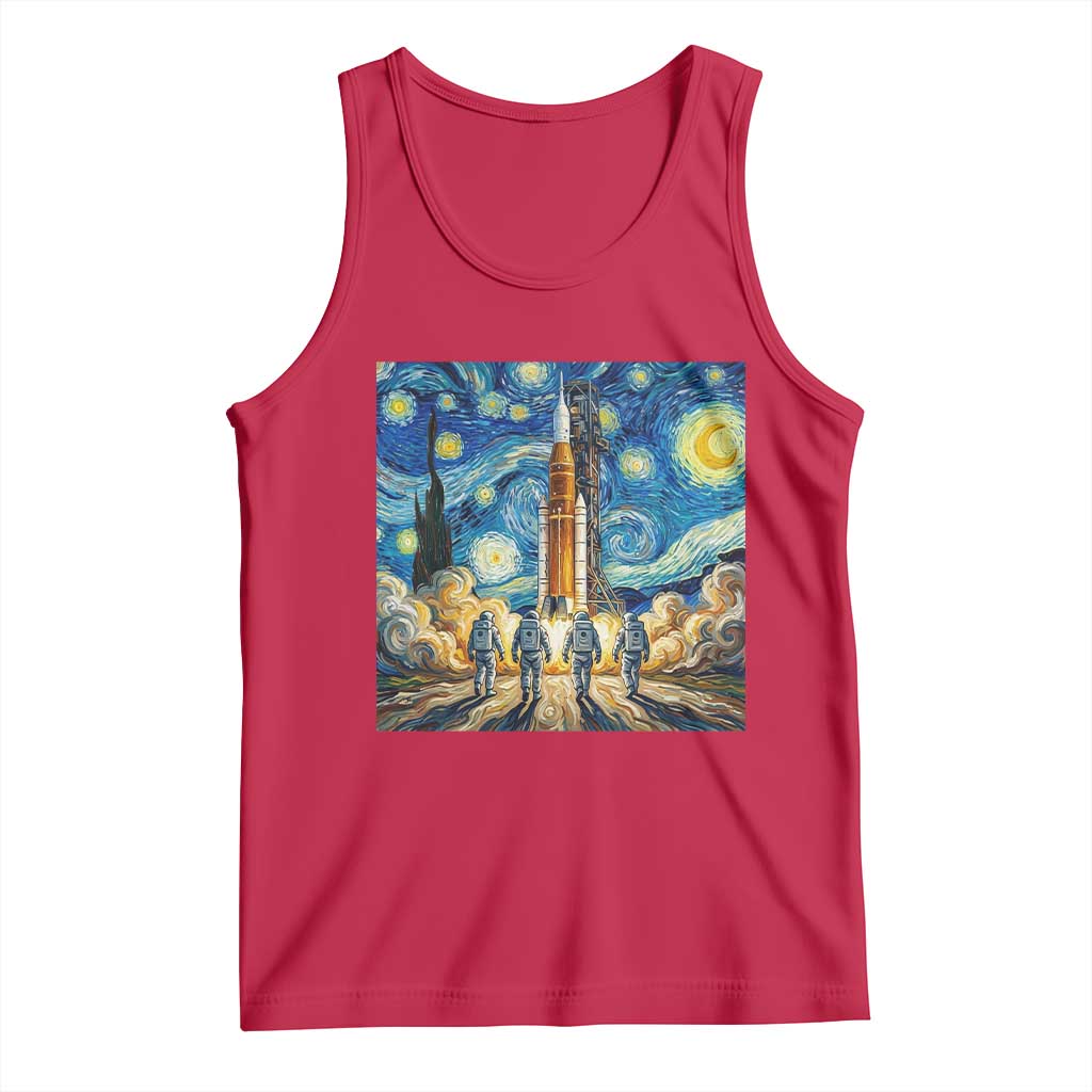 Lunar Mission Astronaut Starry Night Tank Top Space Lover Gift