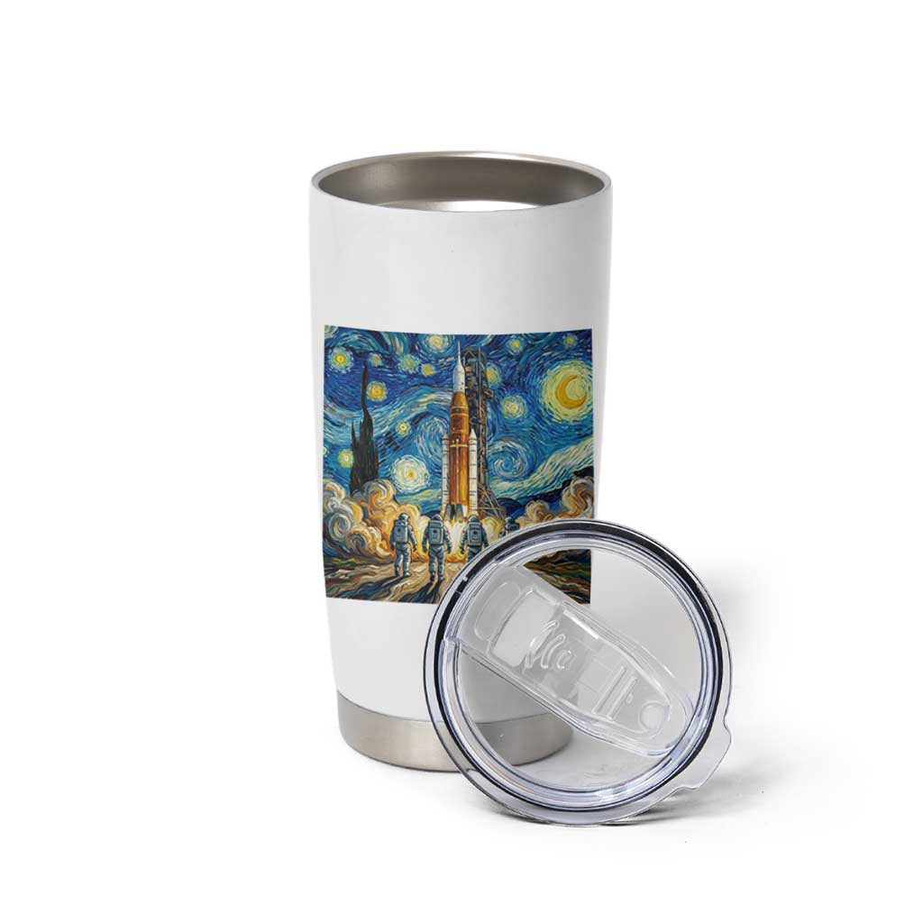 Lunar Mission Astronaut Starry Night Tumbler Cup Space Lover Gift