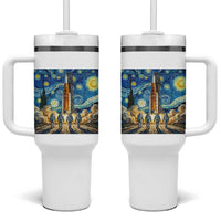 Lunar Mission Astronaut Starry Night Tumbler With Handle Space Lover Gift