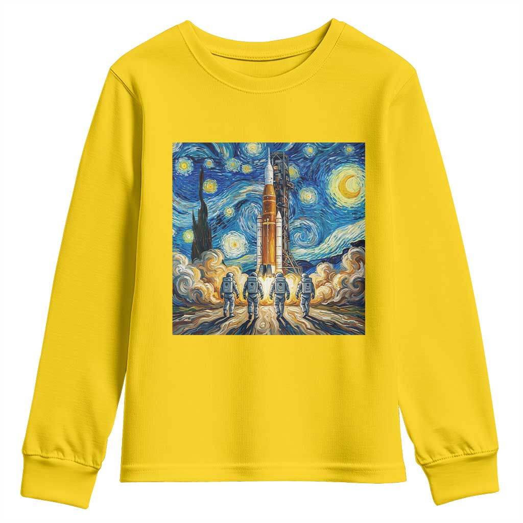 Lunar Mission Astronaut Starry Night Youth Sweatshirt Space Lover Gift