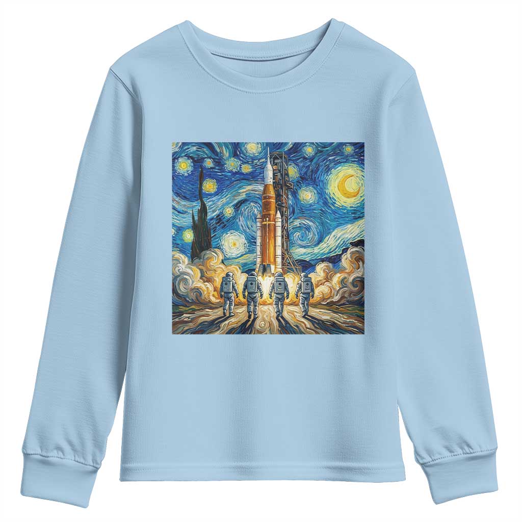 Lunar Mission Astronaut Starry Night Youth Sweatshirt Space Lover Gift