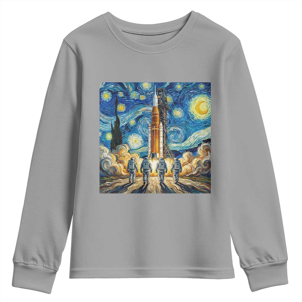 Lunar Mission Astronaut Starry Night Youth Sweatshirt Space Lover Gift