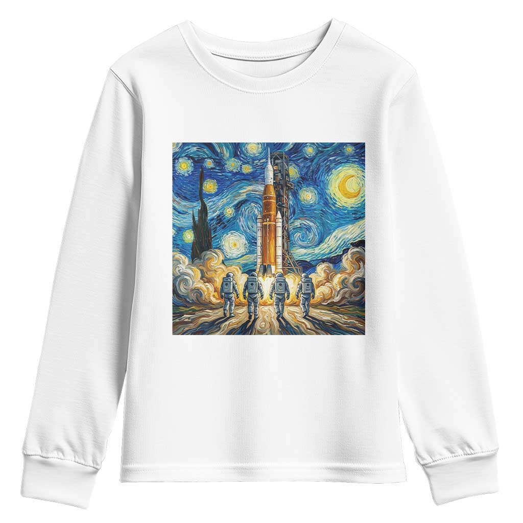Lunar Mission Astronaut Starry Night Youth Sweatshirt Space Lover Gift