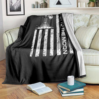 Patriotic American Pride Astronaut Lunar Mission Throw Blanket Back To The Moon