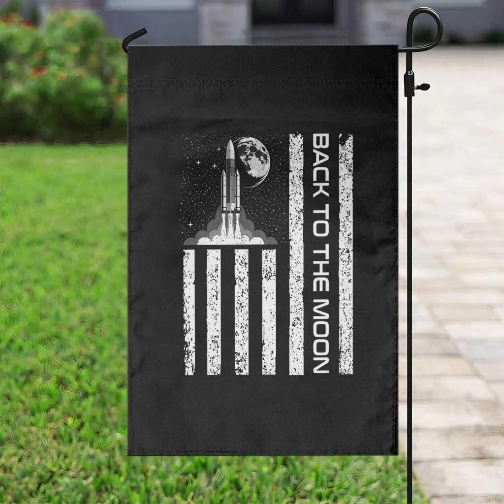 Patriotic American Pride Astronaut Lunar Mission Garden Flag Back To The Moon