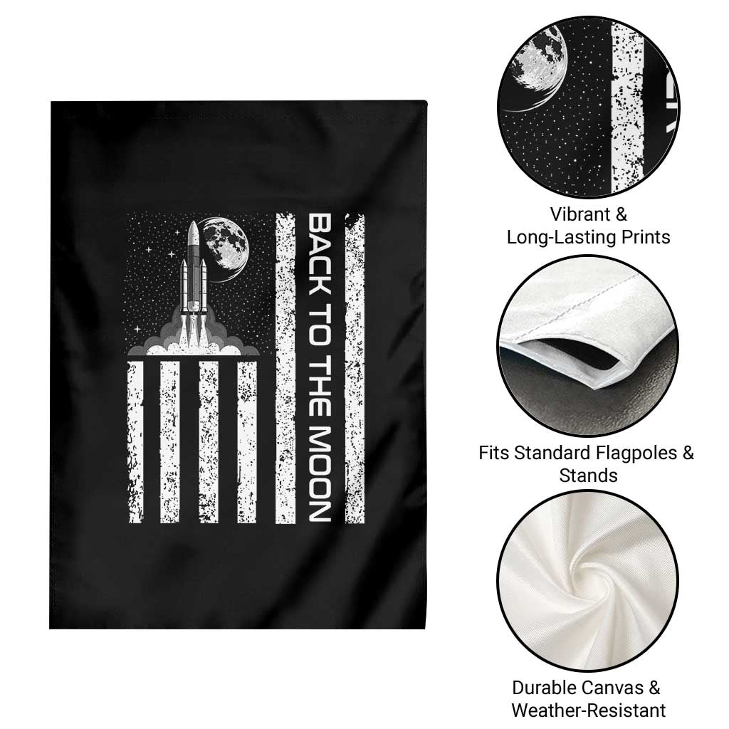 Patriotic American Pride Astronaut Lunar Mission Garden Flag Back To The Moon