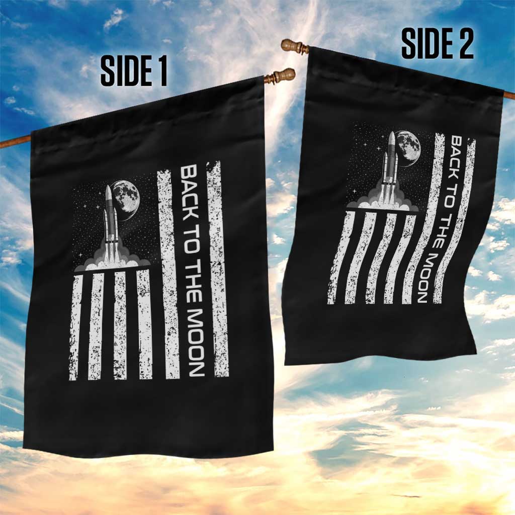 Patriotic American Pride Astronaut Lunar Mission Garden Flag Back To The Moon