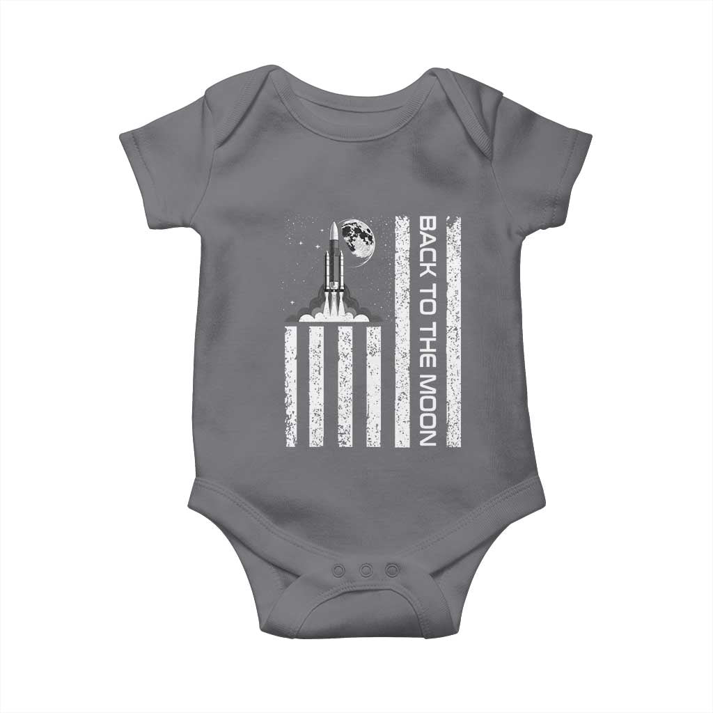 Patriotic American Pride Astronaut Lunar Mission Baby Onesie Back To The Moon