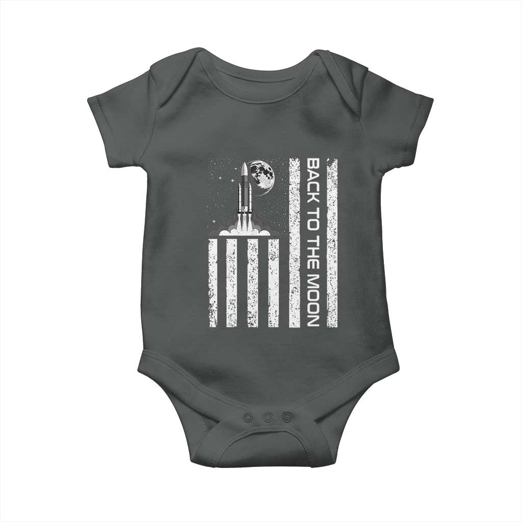 Patriotic American Pride Astronaut Lunar Mission Baby Onesie Back To The Moon