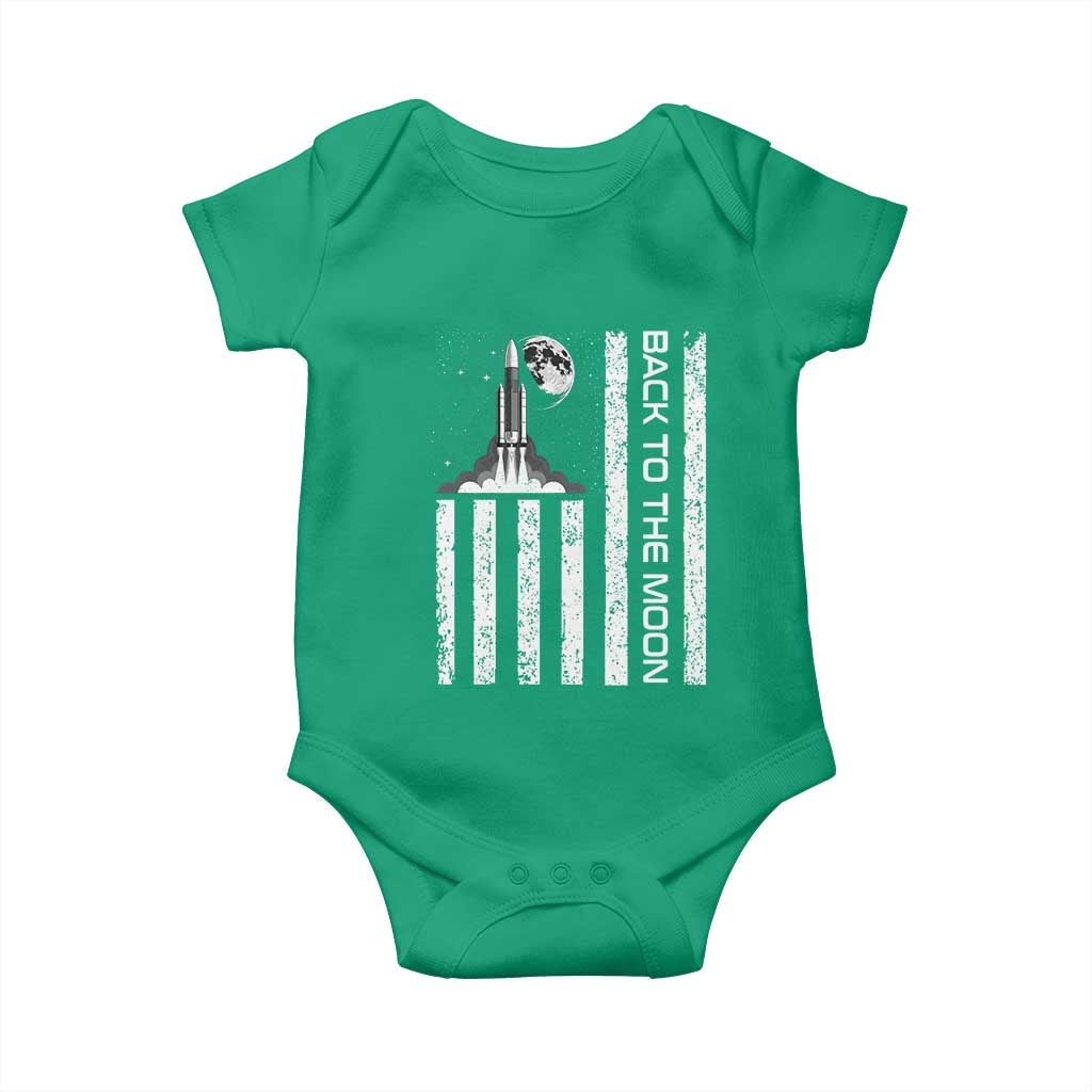 Patriotic American Pride Astronaut Lunar Mission Baby Onesie Back To The Moon