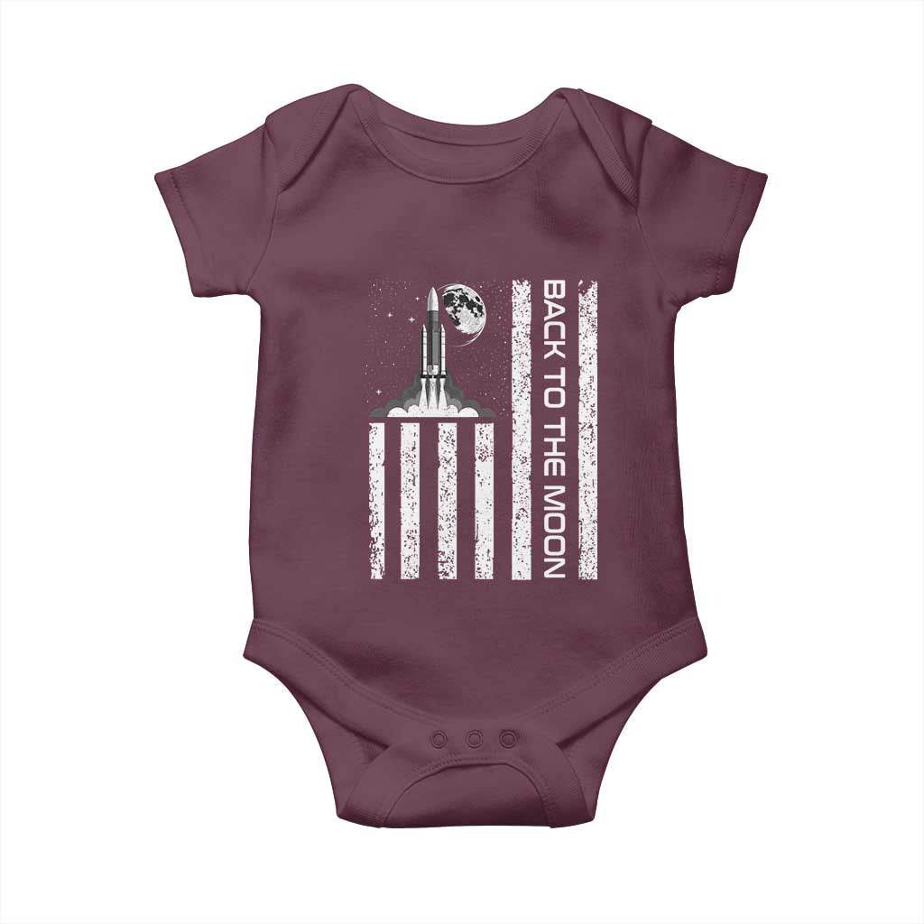 Patriotic American Pride Astronaut Lunar Mission Baby Onesie Back To The Moon