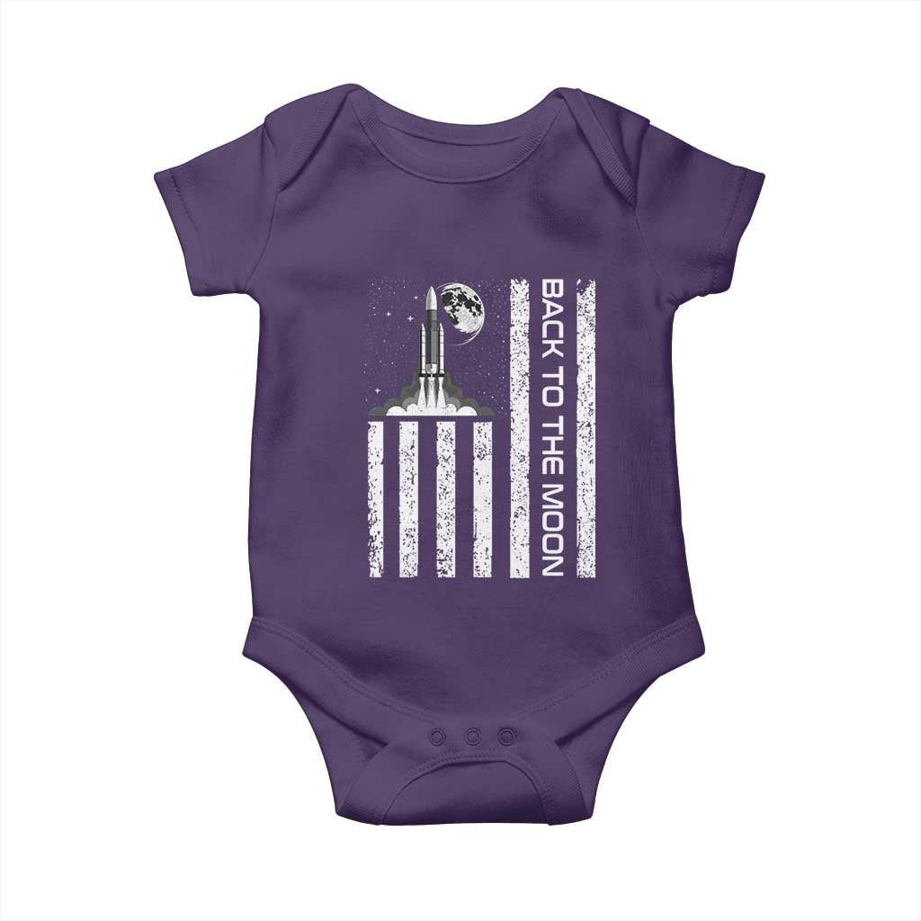 Patriotic American Pride Astronaut Lunar Mission Baby Onesie Back To The Moon