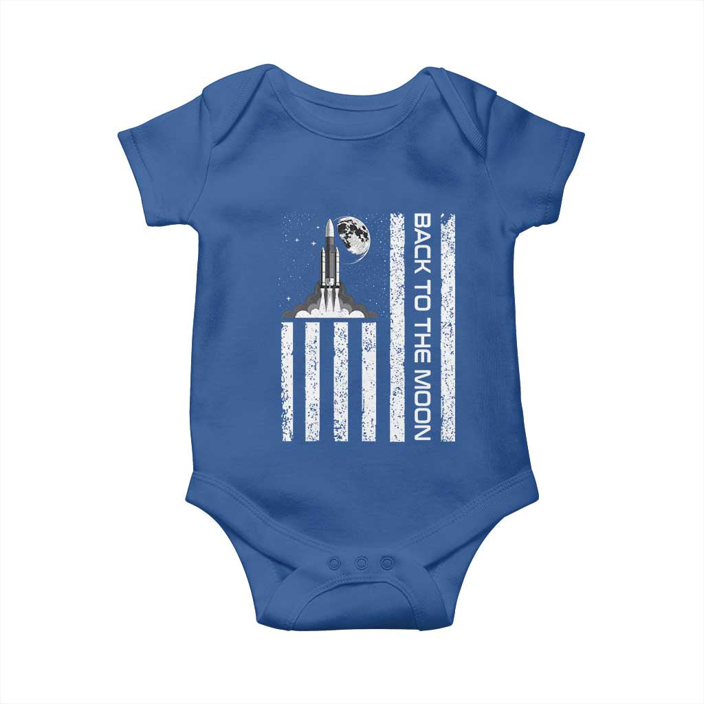 Patriotic American Pride Astronaut Lunar Mission Baby Onesie Back To The Moon