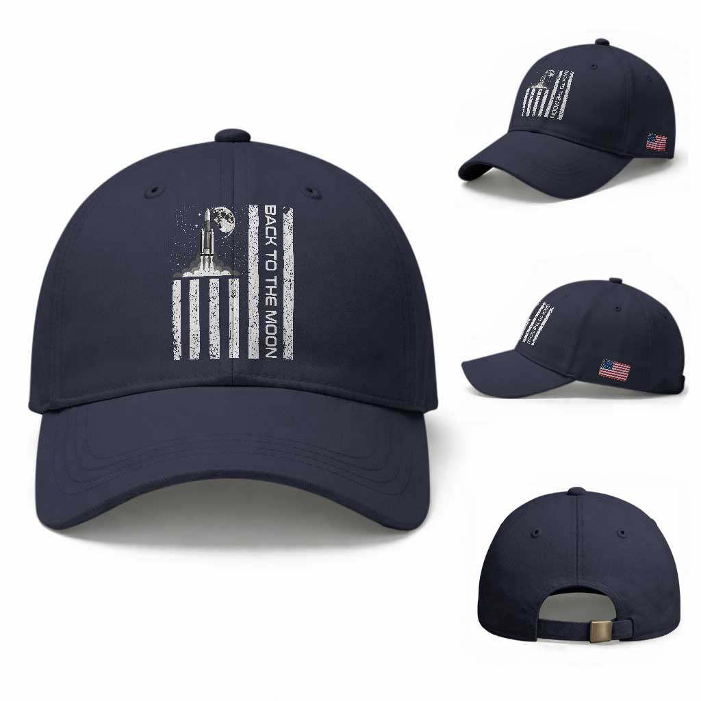 Patriotic American Pride Astronaut Lunar Mission Baseball Cap Back To The Moon