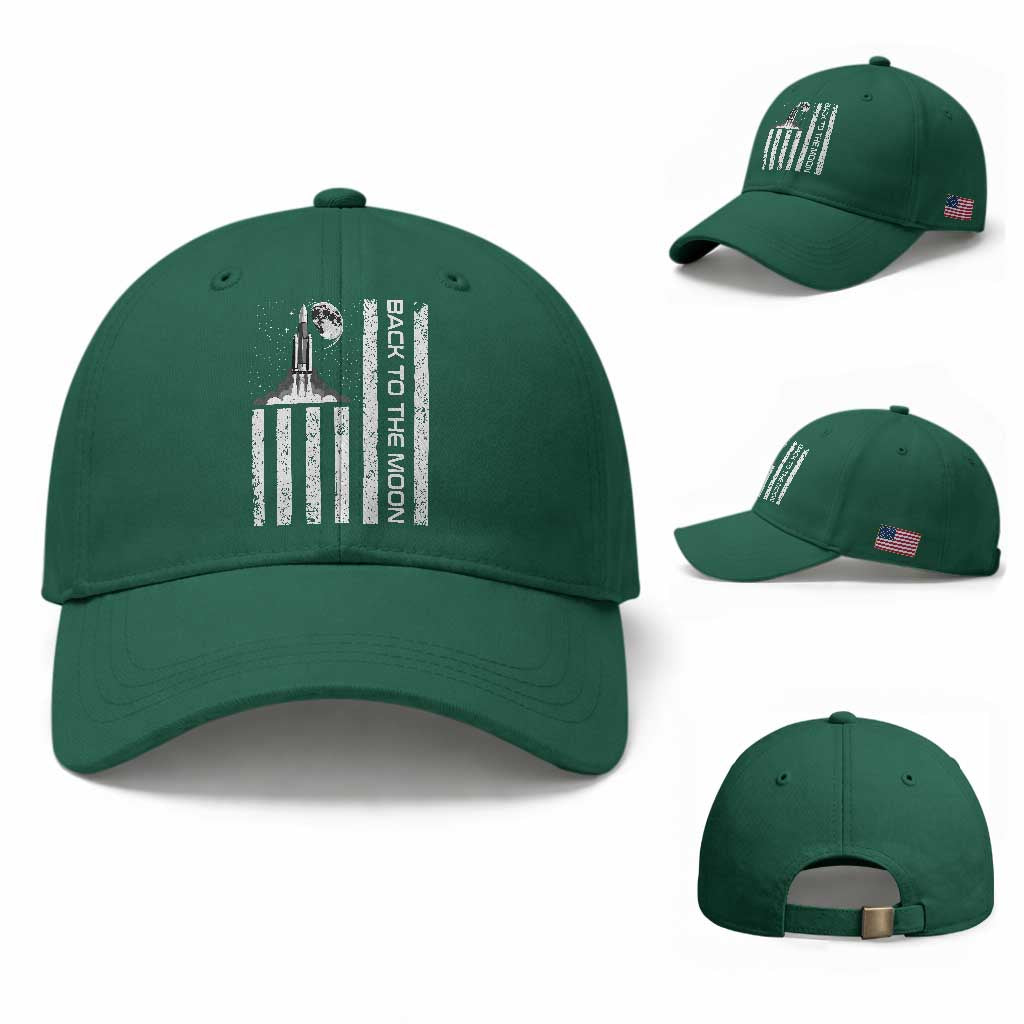 Patriotic American Pride Astronaut Lunar Mission Baseball Cap Back To The Moon