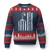 Patriotic American Pride Astronaut Lunar Mission Ugly Christmas Sweater Back To The Moon