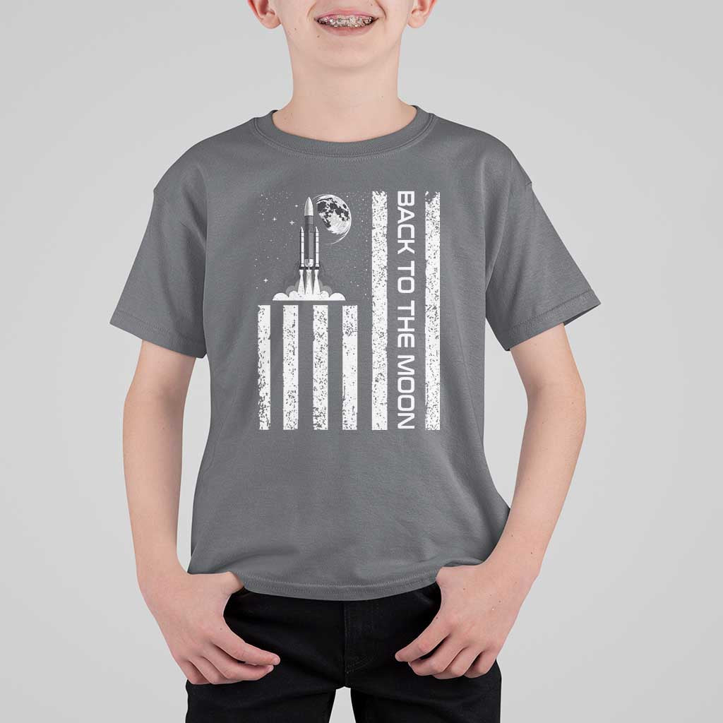 Patriotic American Pride Astronaut Lunar Mission T Shirt For Kid Back To The Moon