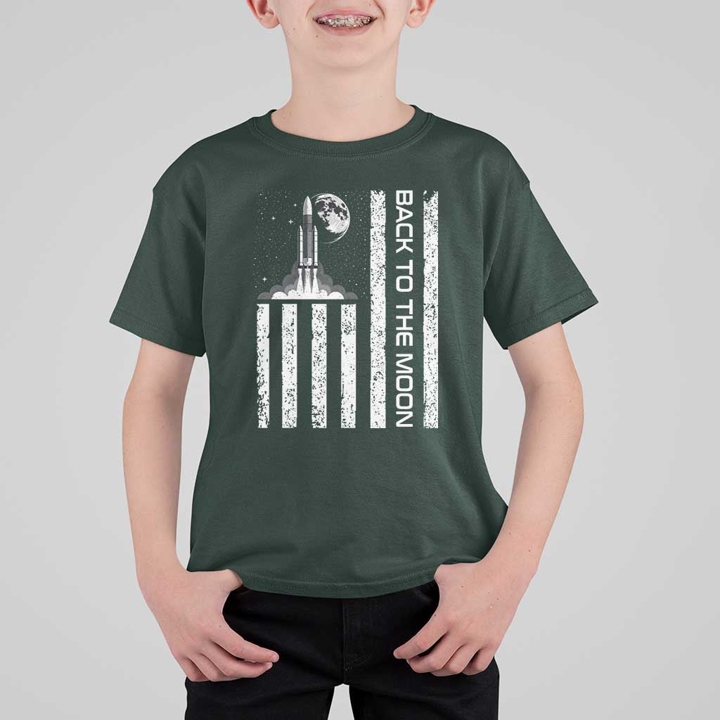 Patriotic American Pride Astronaut Lunar Mission T Shirt For Kid Back To The Moon