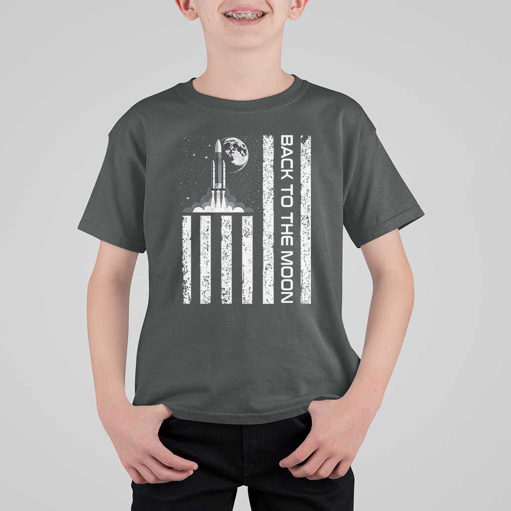 Patriotic American Pride Astronaut Lunar Mission T Shirt For Kid Back To The Moon