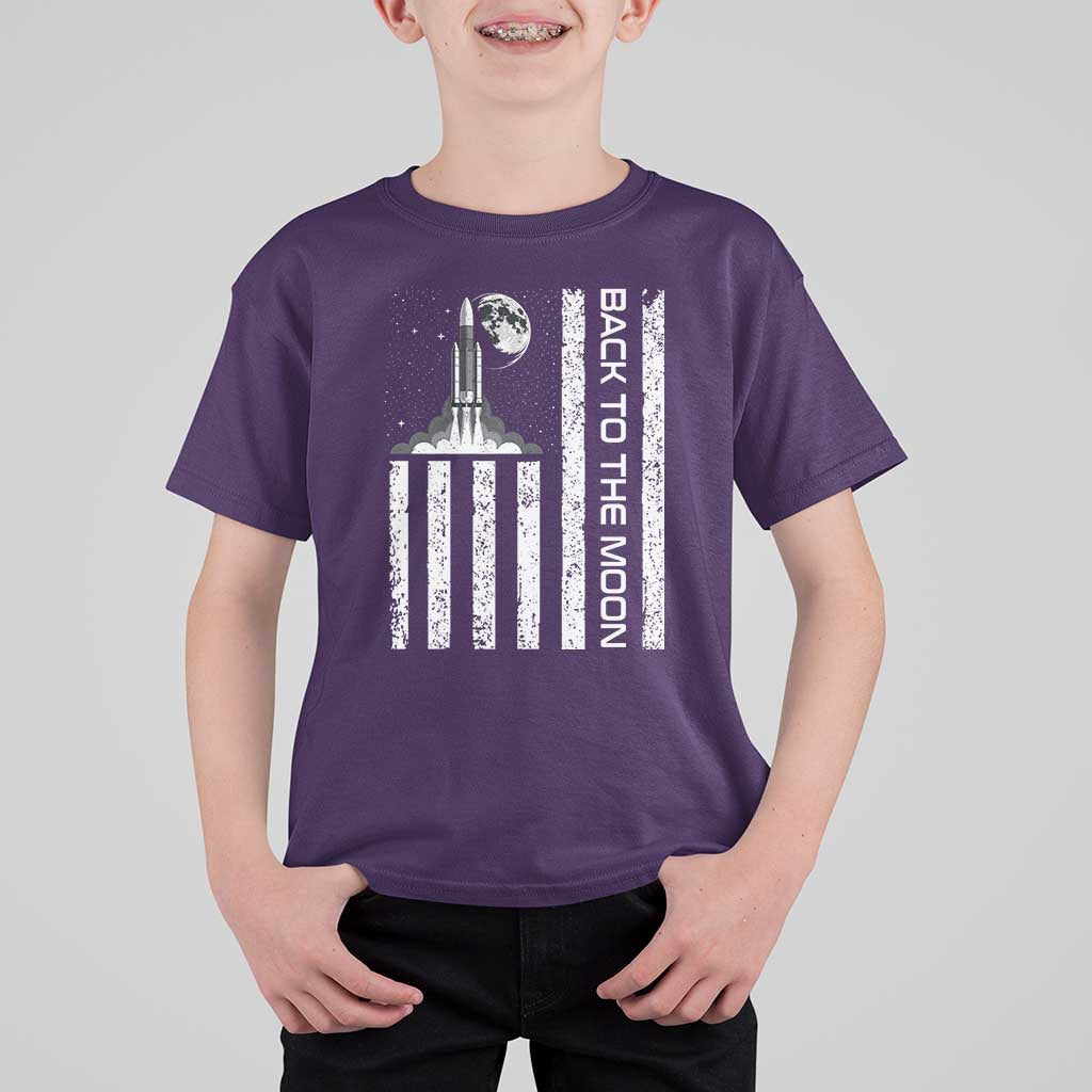 Patriotic American Pride Astronaut Lunar Mission T Shirt For Kid Back To The Moon