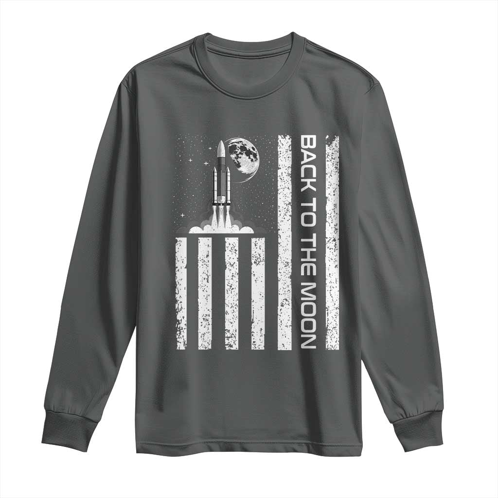 Patriotic American Pride Astronaut Lunar Mission Long Sleeve Shirt Back To The Moon