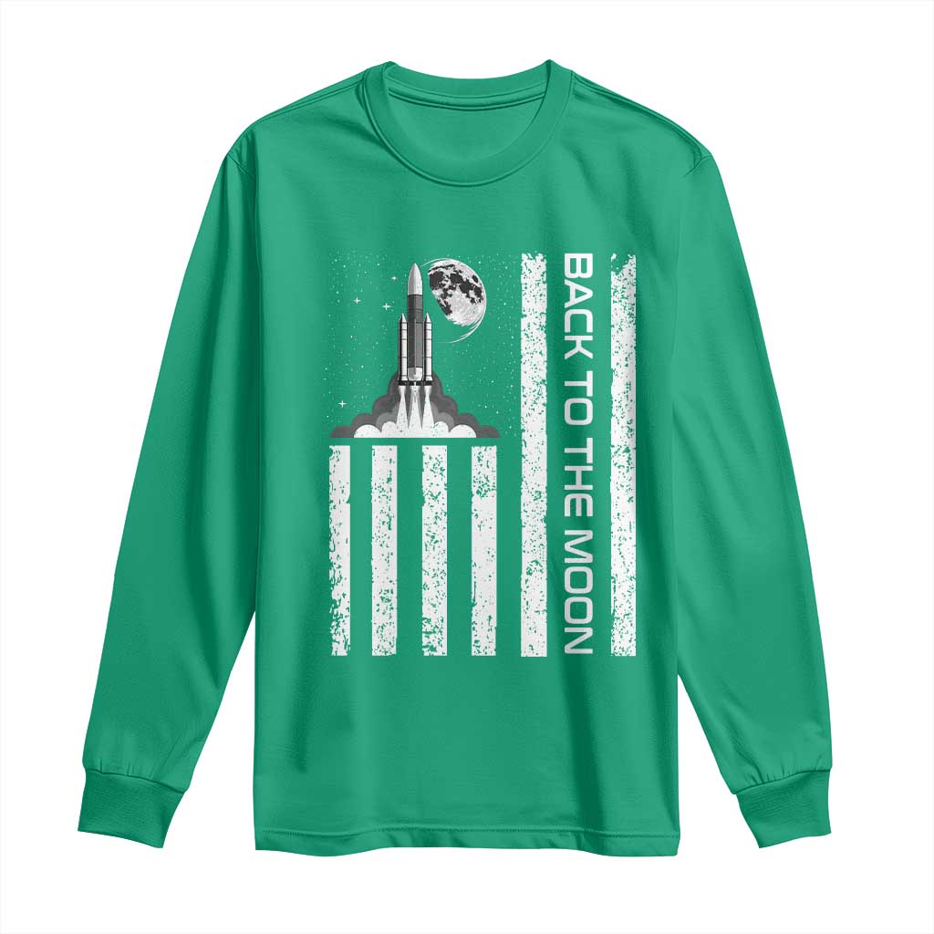 Patriotic American Pride Astronaut Lunar Mission Long Sleeve Shirt Back To The Moon