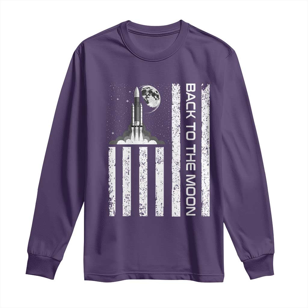 Patriotic American Pride Astronaut Lunar Mission Long Sleeve Shirt Back To The Moon