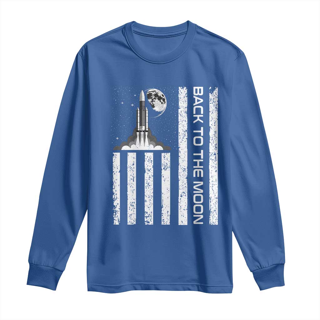Patriotic American Pride Astronaut Lunar Mission Long Sleeve Shirt Back To The Moon