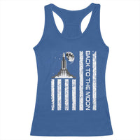 Patriotic American Pride Astronaut Lunar Mission Racerback Tank Top Back To The Moon
