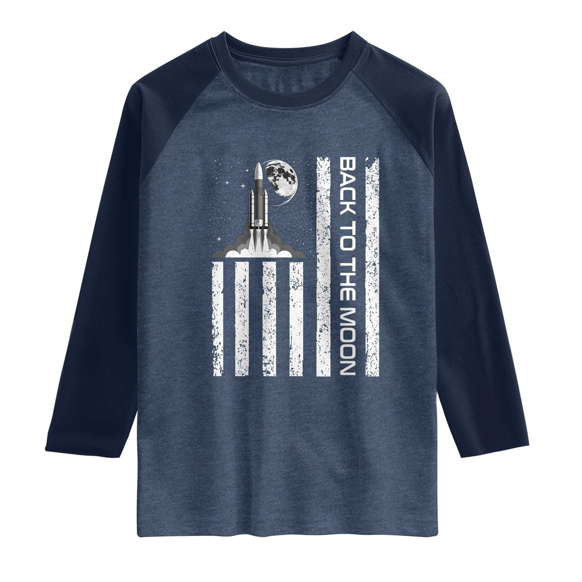 Patriotic American Pride Astronaut Lunar Mission Raglan Shirt Back To The Moon