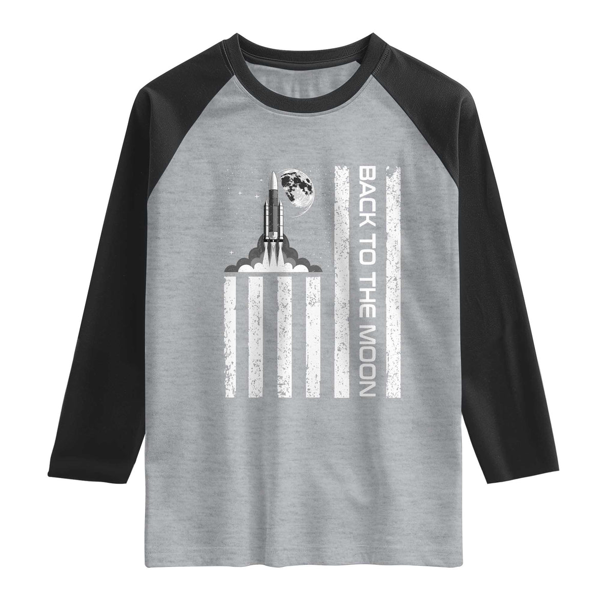 Patriotic American Pride Astronaut Lunar Mission Raglan Shirt Back To The Moon