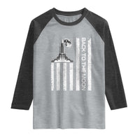 Patriotic American Pride Astronaut Lunar Mission Raglan Shirt Back To The Moon