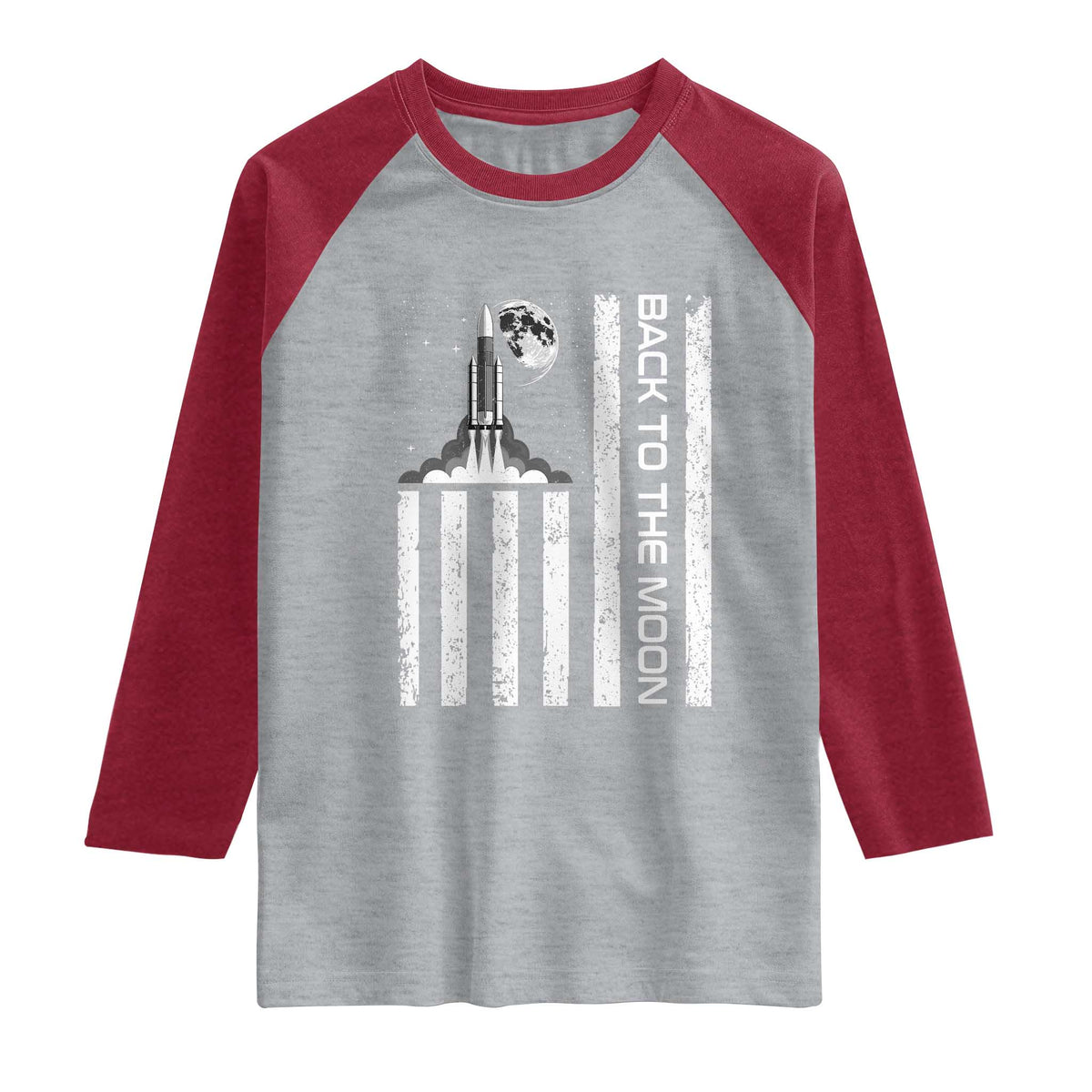 Patriotic American Pride Astronaut Lunar Mission Raglan Shirt Back To The Moon
