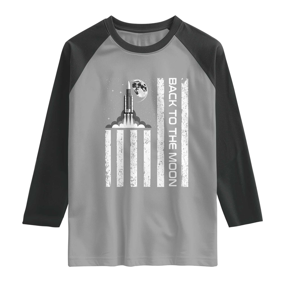 Patriotic American Pride Astronaut Lunar Mission Raglan Shirt Back To The Moon