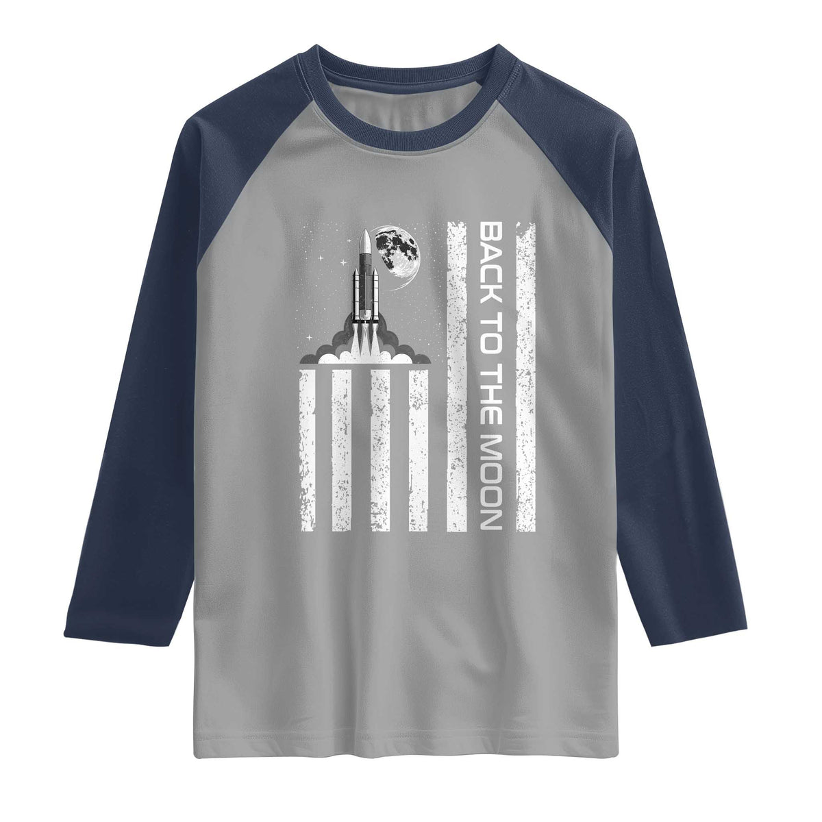 Patriotic American Pride Astronaut Lunar Mission Raglan Shirt Back To The Moon