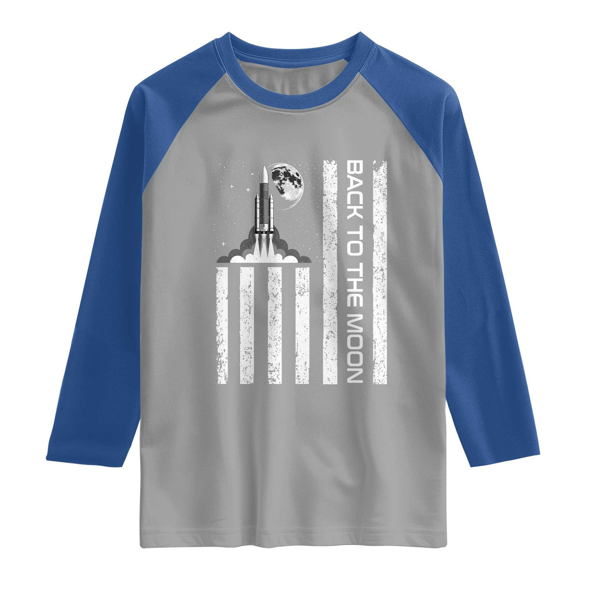 Patriotic American Pride Astronaut Lunar Mission Raglan Shirt Back To The Moon