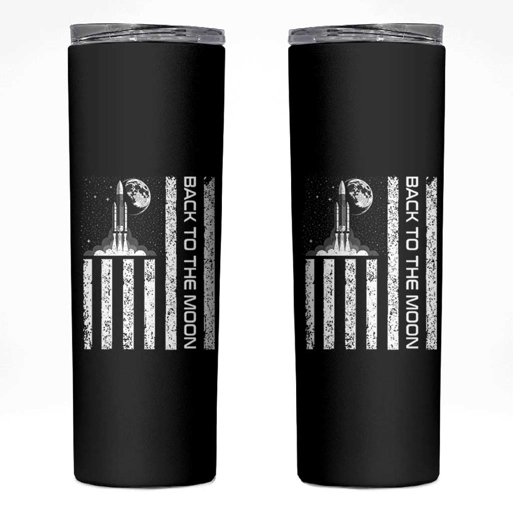 Patriotic American Pride Astronaut Lunar Mission Skinny Tumbler Back To The Moon