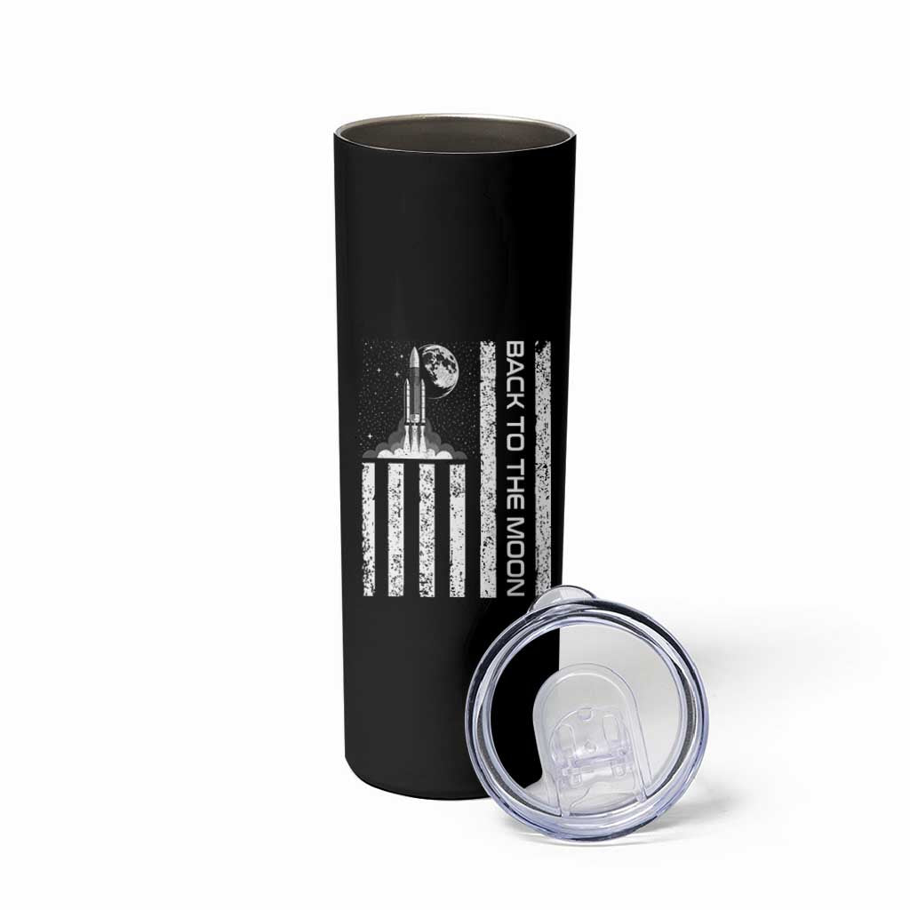 Patriotic American Pride Astronaut Lunar Mission Skinny Tumbler Back To The Moon