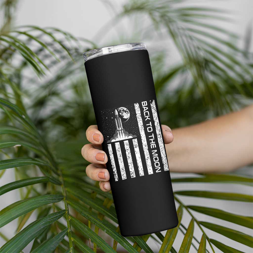 Patriotic American Pride Astronaut Lunar Mission Skinny Tumbler Back To The Moon