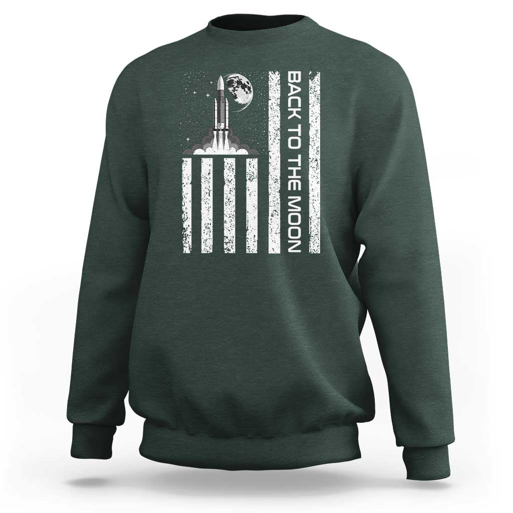 Patriotic American Pride Astronaut Lunar Mission Sweatshirt Back To The Moon