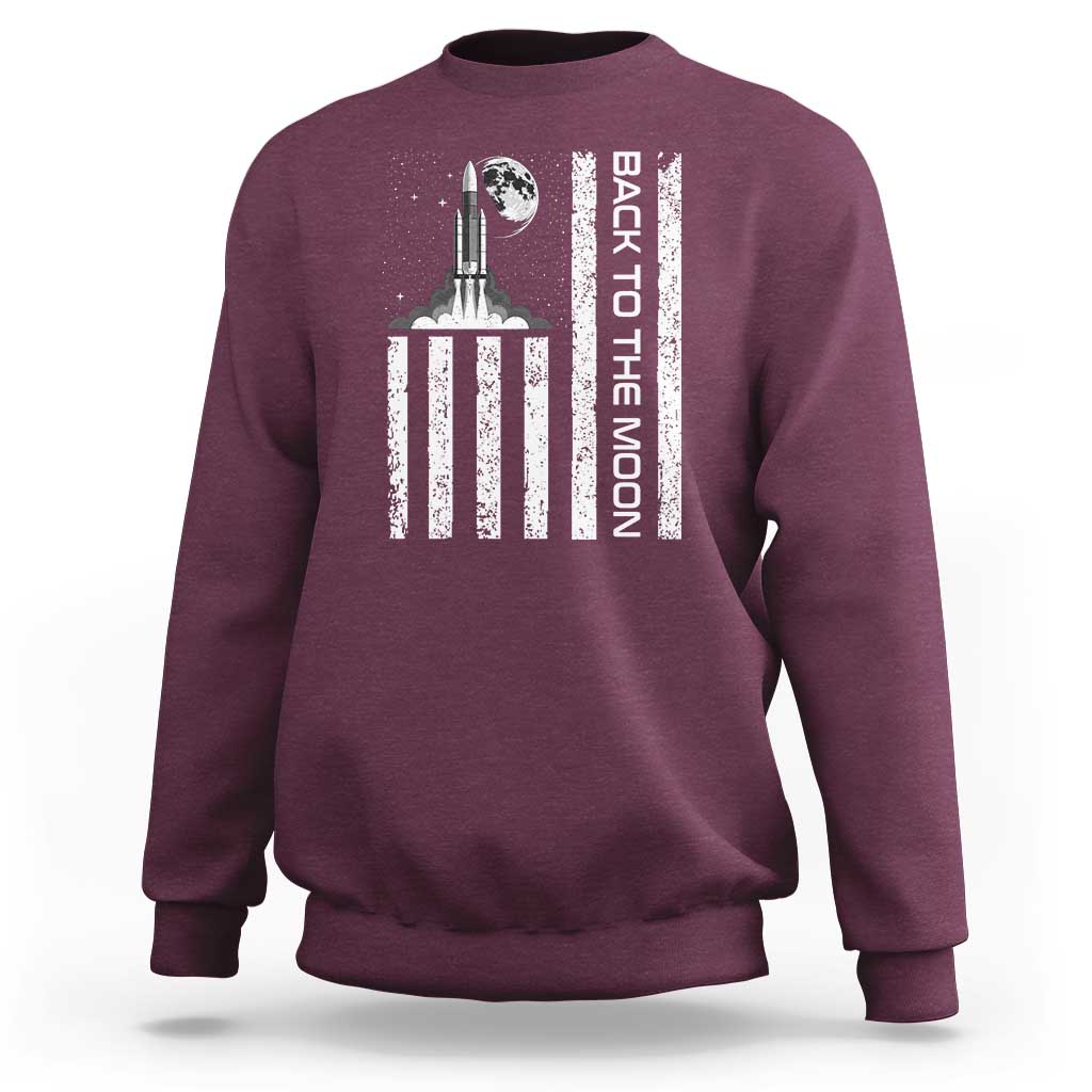 Patriotic American Pride Astronaut Lunar Mission Sweatshirt Back To The Moon