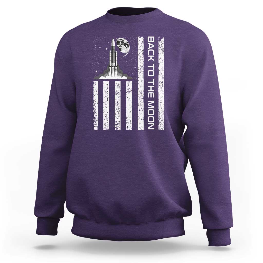 Patriotic American Pride Astronaut Lunar Mission Sweatshirt Back To The Moon
