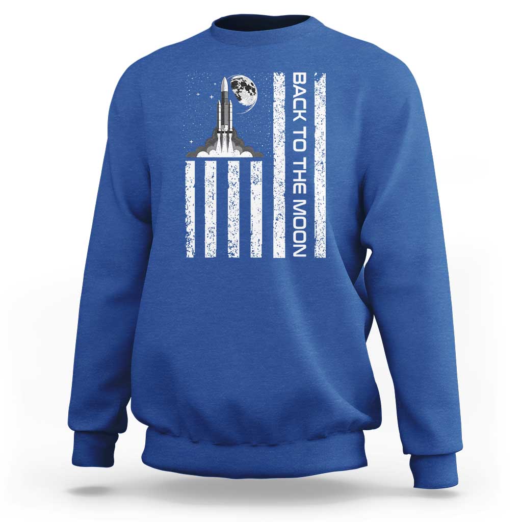 Patriotic American Pride Astronaut Lunar Mission Sweatshirt Back To The Moon