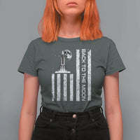 Patriotic American Pride Astronaut Lunar Mission T Shirt For Women Back To The Moon
