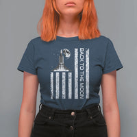Patriotic American Pride Astronaut Lunar Mission T Shirt For Women Back To The Moon