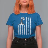 Patriotic American Pride Astronaut Lunar Mission T Shirt For Women Back To The Moon