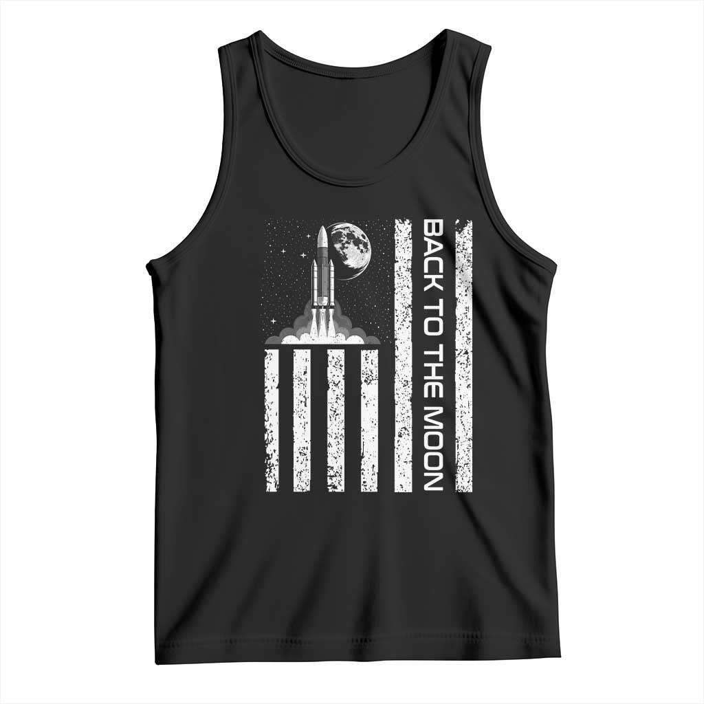 Patriotic American Pride Astronaut Lunar Mission Tank Top Back To The Moon