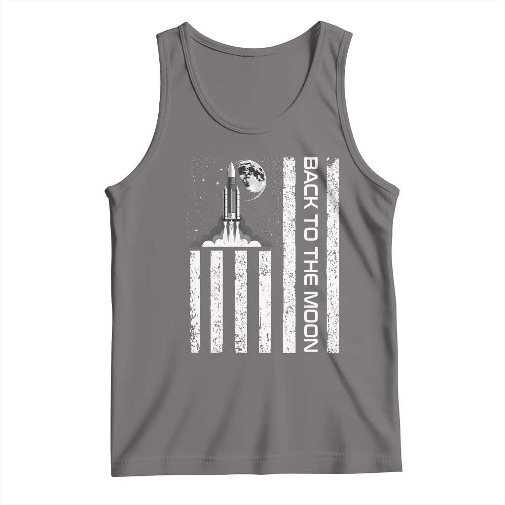 Patriotic American Pride Astronaut Lunar Mission Tank Top Back To The Moon