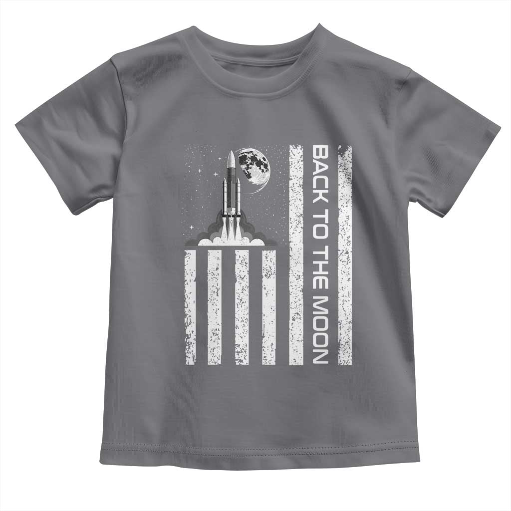 Patriotic American Pride Astronaut Lunar Mission Toddler T Shirt Back To The Moon