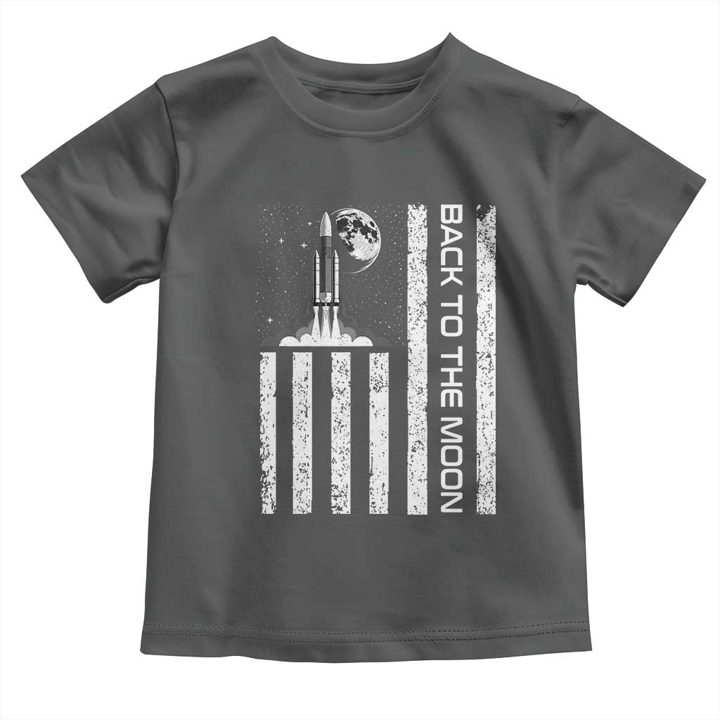 Patriotic American Pride Astronaut Lunar Mission Toddler T Shirt Back To The Moon
